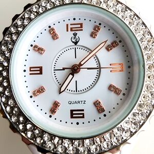 Premier Designs watch. Rhinestone White and rose gold fashion watch. Nwot